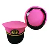 Berets Pink Captain Hat Halloween Costume For Women Men Teenagers Sailor Party Decoration Cosplay Dress-up Drop