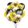 Party Decoration 15Pcs 50th 60th Birthday Balloon Kit For Men Or Women Black And Gold Confetti Set Latex Balloons