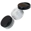 Storage Bottles 50pcs 5g/ 5ml Round Pot Jars With Lid Travel Containers For Creams Sample ( Black ) Plastic