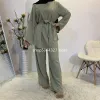 Kleidung 2 Stück Set Women Muslim Sets Hijab Kleid türkischer Oberteil und Hosen Islamische Kleidung Abaya Dubai Anzug Eid Mubarak Musulman Ensembles