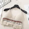 Camisoles & Tanks Sexy Hollow Out Underwear Women Summer Beach Short Tank Top Sweet Knitted Bra Tassel Bohemian Femme