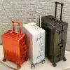 Luggage 100% Aluminum Magnesium Alloy Luggage Large Size Suitcase 20 Inch Suitable for Boarding Trolley Case Metal Travel Suitcases