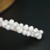 Clips FXLRY New Elegant Handmade natural freshwater pearl half tie hair clip woman Valentine's Day gift