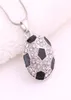 Neuankömmlinge Fußball Pendant Halsketten Weltcup -Fans Sport Kristall Strassfußball Charm Chains für Frauen Männer Mode Juwely3573265