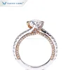 リングTIANYU GEMS 6mm Moissanite Ring for Women Center 0.75ct Round Cut Diamond 14K 18K Real Gold Vintage Style Lady Gemstone Jewelry