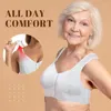 Bras Stretchy Front Closure Breathable Bra Underwear For Seniors Wireless Soft Cotton Thin Cup Middle-aged And Elderly