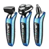 Rastrellamento corda cordless 3in1 kit di toelettatura rasoio elettrico maschio rasoio elettrico rotante ricaricabile per uomo