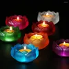 Candele trasparenti fiore di loto trasparente profumo romantico per tè lampada da tè mini ornamenti desktop per ornamenti