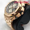 AP Female Wrist Watch Royal Oak Offshore Series 42mm Calendar Timing Red Devil Vampire Automatic Mechanical Steel Rose Gold Fashion Men's Watch 26470OR.OO.1000OR.02