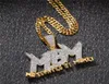 Iced Out Letters Pendant Halsband Ny ankomst AAA Zircon 2 Colors Men039s Charms Necklace Fashion Hip Hop Jewelry Gifts CX200725225270108