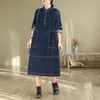 Robes décontractées Robe en jean pour femmes 2024 automne et hiver simple en vrac grande taille vintage jeans de mode vestidos z3069