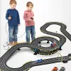 Cars Children's Electric Railcar Double Remote Control Racing Track 1/43 RC Racing Car Model 18.1m Super Long Track Boys Toy Gift