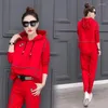 Women's Two Piece Pants Spring And Autumn Sweater Suit Fashion Two-piece Large Size Long-sleeved Hooded Student Casual Sportswear