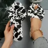 Casual schoenen 2024 mode luipaard print dames slippers slippers zomer plat buiten wandelende vrouwen zapatosfemale te koop