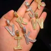 Colliers Uwin Cutsom Baguette Letters Collier Nom Pendant Bling Bling Full Iced Out Luxury Zirconia Tennis Chain HipHop Bijoux