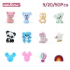 Bracciali 5/20/50pcs perle di silicone animale Unicorns koala gattino BPA BASCHE GIUCHI GIFTRO GIOCHI