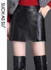 ハイウエストレザーショーツスカートファッション職業鉛筆ミニショートパンツスカートS-3XLサイズブラックボタンショーツ女性240409