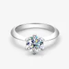 Pierścionki ślubne Serenity GRA Certyfikowane 1-5ct moissanite Pierścienie laboratoryjne Pierścień Diamond Solitaire For Women Abagementa