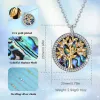 Halsband Eudora 925 Sterling Silver Tree of Life Halsband Pendant Simplicity Natural Abalone Charm Bijoux Accessories Gift for Women 481J