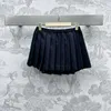 Skirts Designer New Spring/Summer Miu Nanyou Gaoding Fresh Academy Style Heavy Industry Embroidered High Waist Pure Cotton Short Pleated Half skirt CZ6W