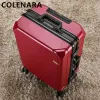 Luggage COLENARA Luggage ABS + PC 20 Inches Boarding Box 26 "28" Large Capacity Aluminum Frame Trolley Case 22 "24 Rolling Suitcase