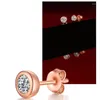 Stud Earrings Rose Gold Round Excellent Cut Total 1 Carat Diamond Test Passed D Color Moissanite Silver 925 Wedding Jewelry