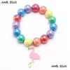 Jewelry Ins 12 Styles Kids Bracelet Colorf Beads Mermaid Flamingo Charms Cute Design Princess For Girl Drop Delivery Baby Maternity Ac Dhbjr