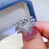 Cluster Rings NKHOG Real 3CT Oval Moissanite S925 Silver Ring Women Plated Au750 Sparkling Diamond Wedding Band No Fade Fine Jewelry GRA