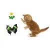 Brinquedos de brinquedos de gato de gato de gato elétrico automático formato de pássaro de borboleta colorida Animal de animais engraçado gatinho de gatinho interativo brinquedos de animais de estimação