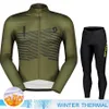 Scott Cycling Vêtements Tricuta Man Shirt Shirt Jersey Winter Thermal Mens Pantal