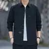 Wucyqi 100% algodão mensal de mangas compridas camisa com bordado para a camisa de carga jovem para homens vestidos 240407