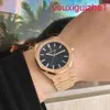 AP Vrouwelijke polshorloge Royal Oak Series 15500or Rose Gold Black Dial Mens Fashion Leisure Business Sports Machinery Watch