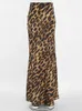 Юбки Cozok Vintage Leopard Print Женщины Сексуальная стройная пакет бедра с низкой талией длинная юбка Элегантная офисная леди уличная одежда 2024 Лето