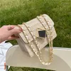 Umhängetaschen 2024 Casual Chain Crossbody for Women Mode einfache Tasche Ladies Designer Handtaschen PU Leder Messenger