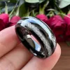 Anillos 8 mm para hombres para hombres brillantes anillo de meteorito de tungsteno anillo de boda de tungsteno abovedado de joyería de regalo de regalo pulido
