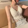 Camisoles & Tanks Sexy Hollow Out Underwear Women Summer Beach Short Tank Top Sweet Knitted Bra Tassel Bohemian Femme