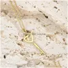 Colliers pendants Key en forme de coeur S925 Sterling Sier Elegant Charme de bijoux de haute qualité pour les femmes G230202 Drop livraison Dhoy2