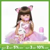 Dockor npk original 50 cm återfödd baby småbarn docka full silikon kropp vinyl leksak för tjej prinsessa bebe åtföljande leksaks julklapp