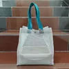 Sac de cosmétique de salle de bain de gymnase de plage sac de voyage portable sac en maille grand sac de rangement avec une fermeture à fermeture éclair sèche.