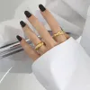 Anneaux Andywen 925 Sterling Silver Gold Polonable Résidable Ringue Irréguleux Géométrique Fashion Fonction Fine Bijoux Gift Gift Rock