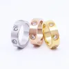Bandas lindas brilhantes anel de cristal de 6 para mulheres de titânio de titânio de alta qualidade de alta qualidade de amor anel clássico de jóias de joias de joias