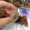 Rings Fashion europeo e americano Pyrite Raw Stone Stone's Ring Personality Elegant Simple Lady Banquet Party Exquisite Gioielli