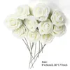 50 장미 인공 꽃 DIY 제작 꽃다발 시뮬레이션 가짜 로맨틱 장식의 장식용 꽃 팩 사무실 선물