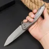 1PCS Nouveau couteau pliant F95NL Flipper D2 Titane gris Tanto Blade en acier inoxydable avec fibre de carbone / Handle de palissan