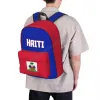 Mochila Unissex Backpack Haiti Flag Haitian Stitch School School Messenger Bag Case Laptop Saco de Viagem Mochila Presente