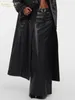 Jupes Clove Fashion Slim noir pu leahter femmes jupe 2024 bodycon hauteur hauteur longueur de la cheville