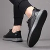 Casual skor äkta läder män loafers mäns sneakers snörning oxford utomhus jogging stor skateboard