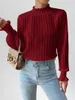 Women's T Shirts Puff Long Sleeve Blouses Smocked Cuff High Neck Dressy Fall Casual Workout Tops Shirt