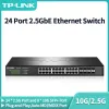 Commutateurs TPLINK 24 Port 2.5GBE Switch Ethernet Switch 2500 Mbps Réseau avec 10g SFP + Splitter de centre de réseautage de liaison montante TLSH1832