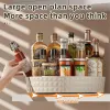 Organisation 1PC Kitchen Storage Spice Rack 360 Degree Rotating Cabinet Organizer Tray Nonslip Spice Round Rack Plate Cosmetic Organizer